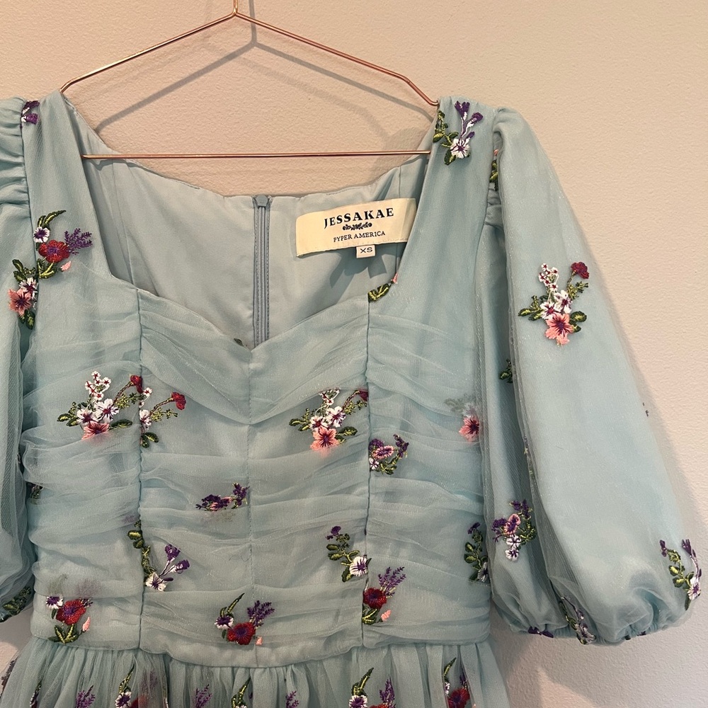 JessaKae Light Blue Floral Dress